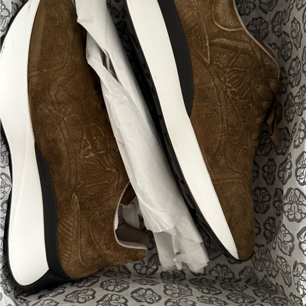 Alexander Mcqueen Brown And White Sneakers